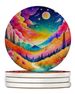 Colorful Stock, Or Gillyflower Large Sandstone Coasters Pack Of 4 Absorbent Round Coasters Decor Gifts For Men Or Women, 4 In, Multicolor_maomaolike.com