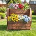 2-Tier Raised Garden Bed Rustic Fir Wood Wagon Shape With Drainage Holes And Wheels For Growing Flowers Or Displaying Potted Plants_maomaolike.com