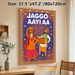 Punjabi Jaggo Celebration Painting Poster, Vibrant Ethnic Folk Art Style Poster, Festive Cultural Decor Showcasing Traditional Performers, Suitable_maomaolike.com