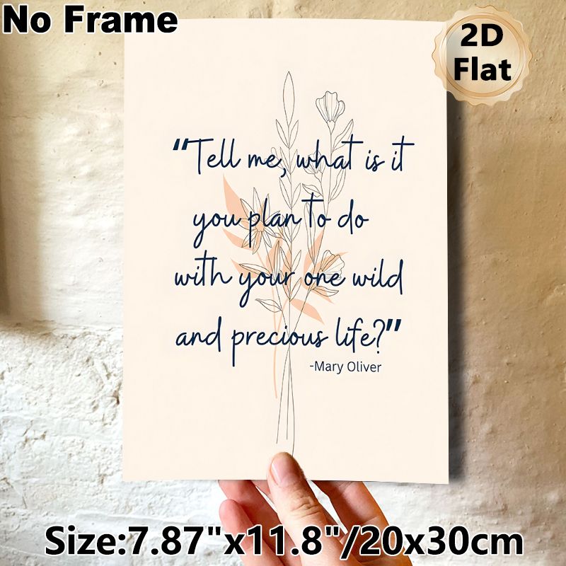 Inspirational Literary Quote Painting Poster, Minimalist Line Art Floral Poster, Thought-provoking Motivational Decor For Bedroom, Living Room, Office_maomaolike.com