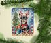 Black And Tan Chihuahua Christmas Reindeer Porcelain Ornament Christmas Tree Hanging Decorations For Home Christmas Holiday, Rectangle, Gift, Multicolor_maomaolike.com