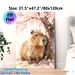 Capybara & Cherry Blossom Painting Poster, Watercolor-style Gentle Capybara Under Blooming Cherry Blossoms Poster, Soft Tranquil Aesthetic Ideal For_maomaolike.com
