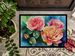 New York Roses In Watercolor Doormat Front Door Mat Indoor Outdoor Rugs For Entryway, Non Slip Washable Low Pile, 24H X 36W_maomaolike.com