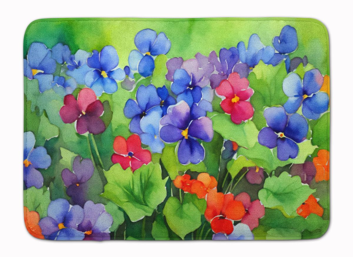 Illinois Violet In Watercolor Memory Foam Kitchen Mat Machine Washable Anti-Fatigue Mat Cushion Comfort Bath Mat Or Kitchen Rug_maomaolike.com