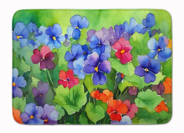 Illinois Violet In Watercolor Memory Foam Kitchen Mat Machine Washable Anti-Fatigue Mat Cushion Comfort Bath Mat Or Kitchen Rug_maomaolike.com