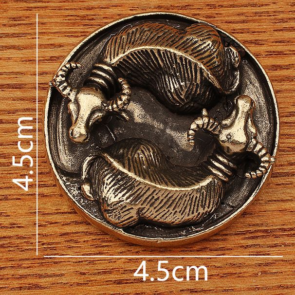 Brass Turning The Tide Zodiac Ox Office Desktop Ornament Pure Copper Yin Yang Handheld Piece Wholesale_maomaolike.com