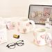 Peach Heart Ceramic Cup High Value Pink Girl Heart Mug Couple Water Cup Home Coffee Cup_maomaolike.com