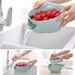Kitchen Double Layer Fruit Bowl Washing Basket Lazy Bracket_maomaolike.com