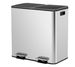 Trash Can With Lid - Large 80 Liter Stainless Steel Trash Can Dual Compartment Plastic Inner Bucket Sealed Trash Can_maomaolike.com