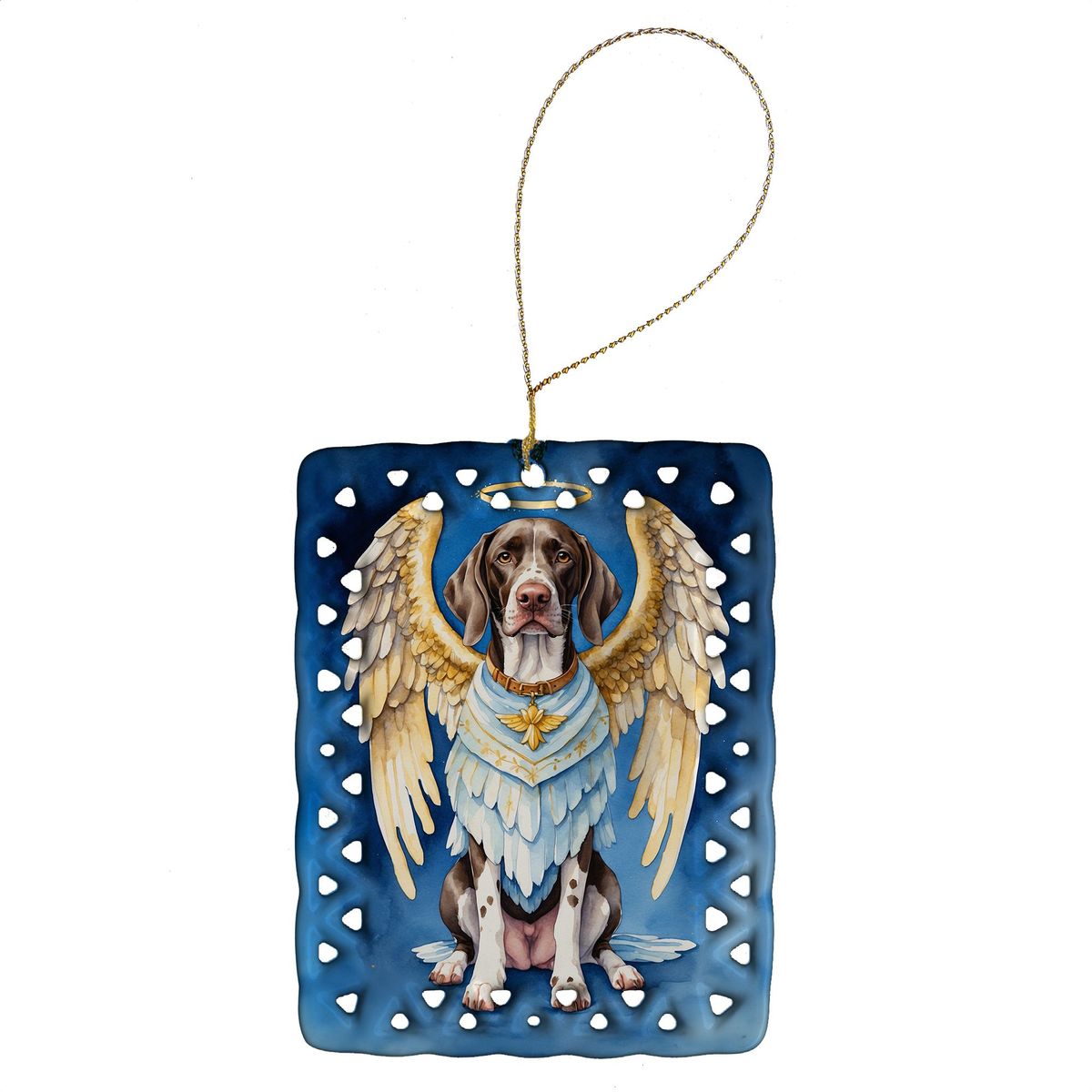 German Shorthaired Pointer My Angel Porcelain Ornament Christmas Tree Hanging Decorations For Home Christmas Holiday, Rectangle, Gift, Multicolor_maomaolike.com