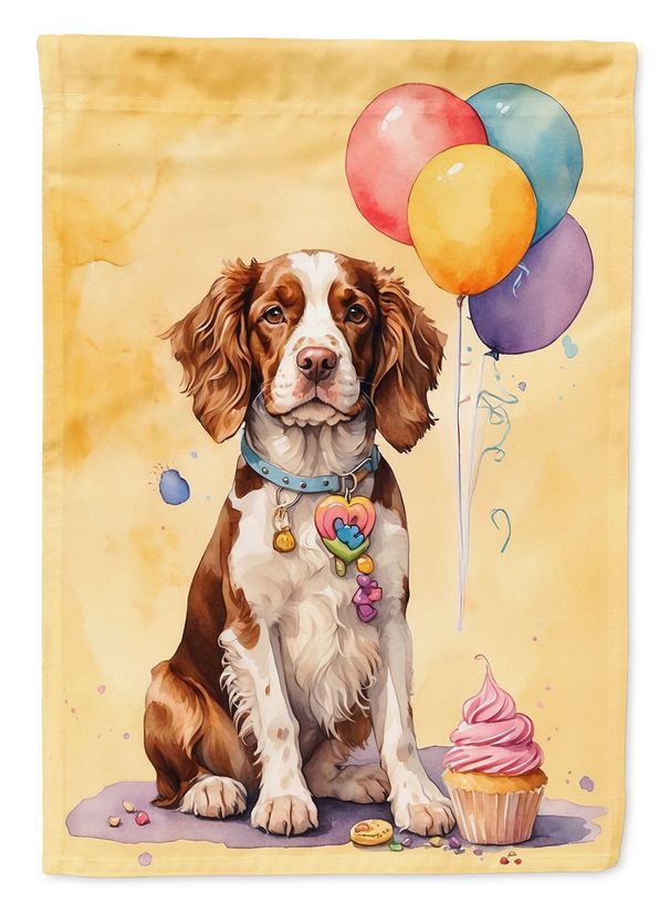 Welsh Springer Spaniel Happy Birthday House Flag Large Porch Sleeve Pole Decorative Outside Yard Banner Artwork Wall Hanging, Polyester, House Size, Multicolor_maomaolike.com