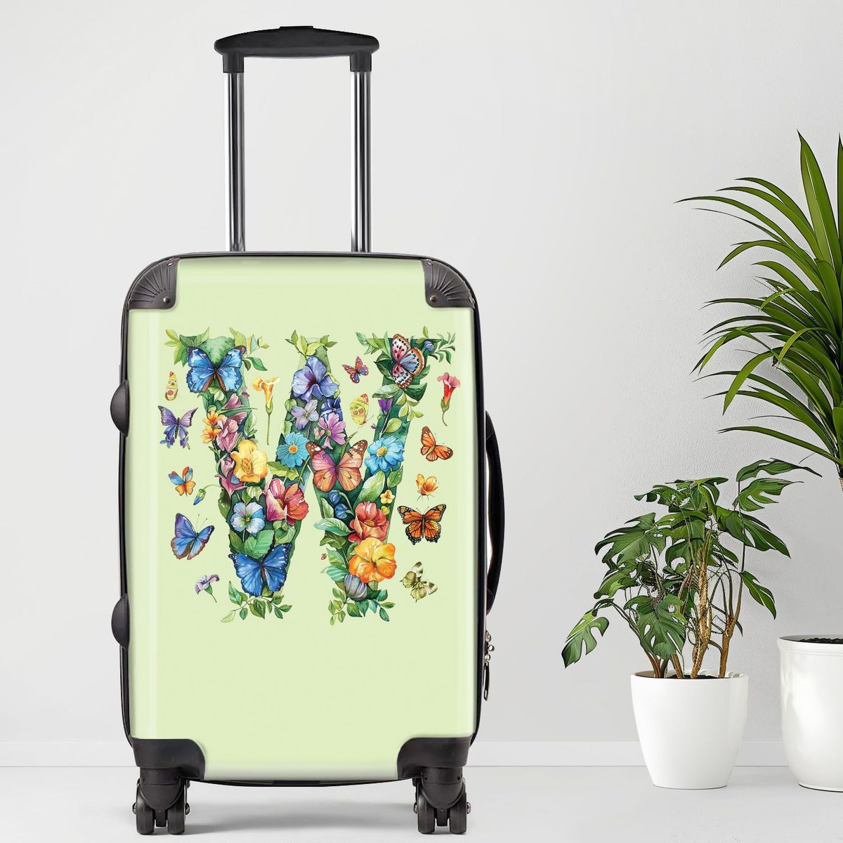 Letter W Luggage, 20/24/28 Inch Luggage, Carry-On, Custom Luggage, Luggage Set, Suitcase, Travel, Vacation, Cabin Suitcase, Custom Suitcase, Personalized Luggage_maomaolike.com