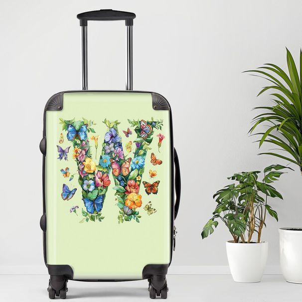 Letter W Luggage, 20/24/28 Inch Luggage, Carry-On, Custom Luggage, Luggage Set, Suitcase, Travel, Vacation, Cabin Suitcase, Custom Suitcase, Personalized Luggage_maomaolike.com