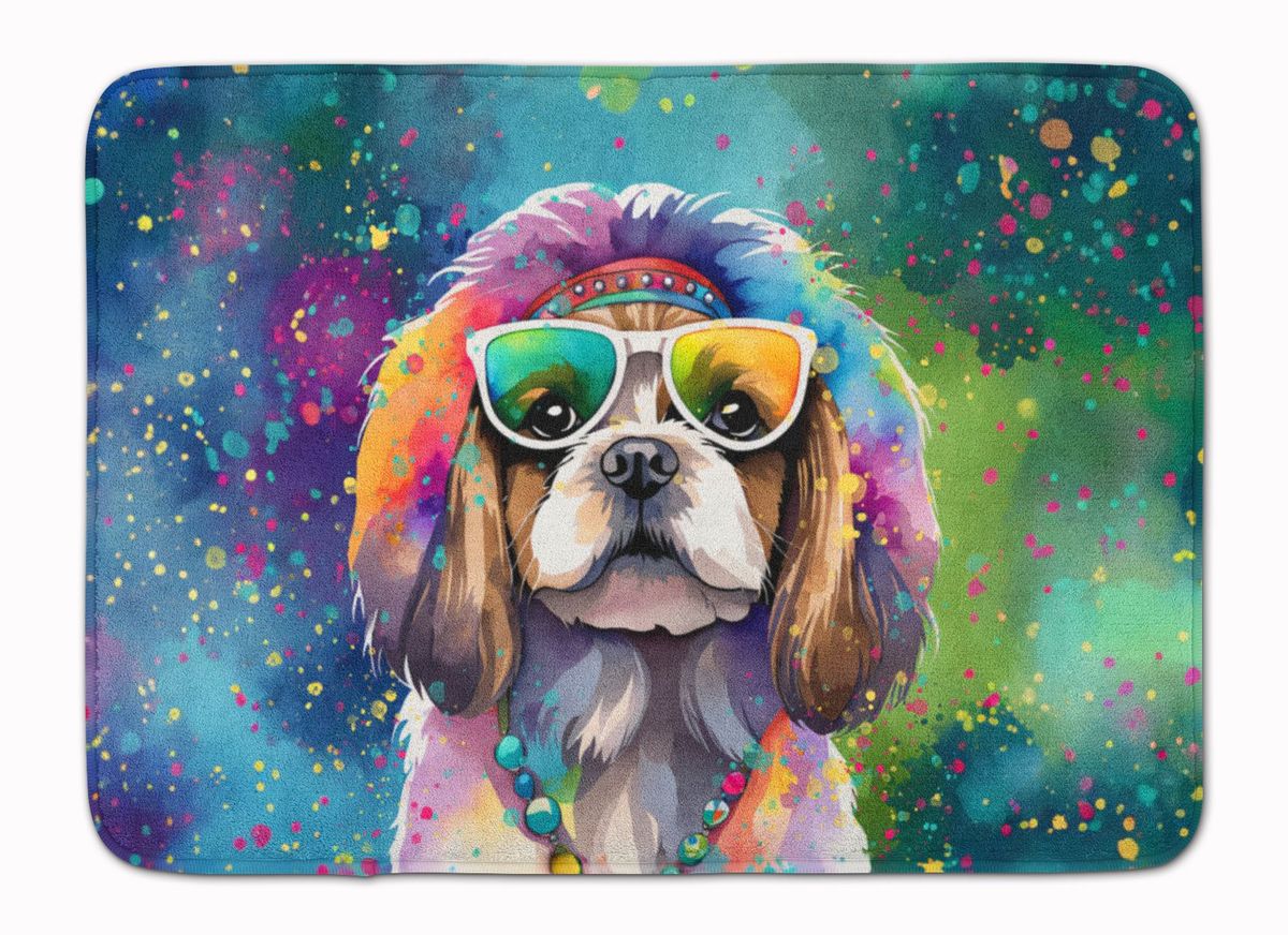 Shih Tzu Hippie Dawg Memory Foam Kitchen Mat Machine Washable Anti-Fatigue Mat Cushion Comfort Bath Mat Or Kitchen Rug_maomaolike.com