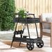 CREASION Mobile Bar Cart Iron Frame Rolling Serving Cart Home Bar Furniture With Storage Shelf For Wine Glasses Bottles_maomaolike.com
