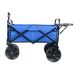 Folding Wagon Garden Shopping Beach Cart (Blue)_maomaolike.com