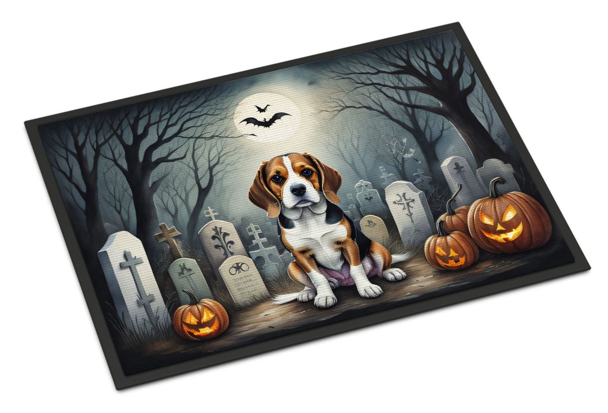Beagle Spooky Halloween Doormat Front Door Mat Indoor Outdoor Rugs For Entryway, Non Slip Washable Low Pile, 24H X 36W_maomaolike.com
