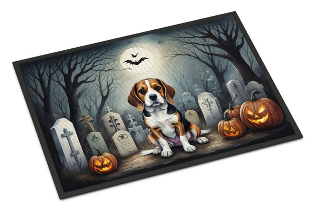 Beagle Spooky Halloween Doormat Front Door Mat Indoor Outdoor Rugs For Entryway, Non Slip Washable Low Pile, 24H X 36W_maomaolike.com