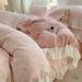 Wholesale INS French Retro Pastoral Style Soft Three-Layer Gauze 4-Piece Ruffled Pure Cotton Floral Four-Piece Set_maomaolike.com