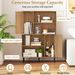47 Inch Storage Cabinet Freestanding Bookcase With 2 Doors And 4 Open Shelves With Adjustable Foot Pads For Books, Photos, Decorations And Storage Boxes_maomaolike.com