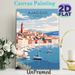 Ajaccio Corsica Coastal Town Painting Poster, Warm-toned Retro Harbor Scene Poster, Serene Travel-inspired Wall Decor Suitable For Living Room_maomaolike.com