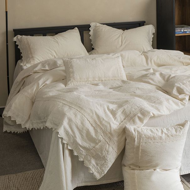 Wholesale French Retro Linen Pure Four-Piece Nordic Style Homestay Full Yarn-Dyed Washed Cotton 4-Piece Set_maomaolike.com