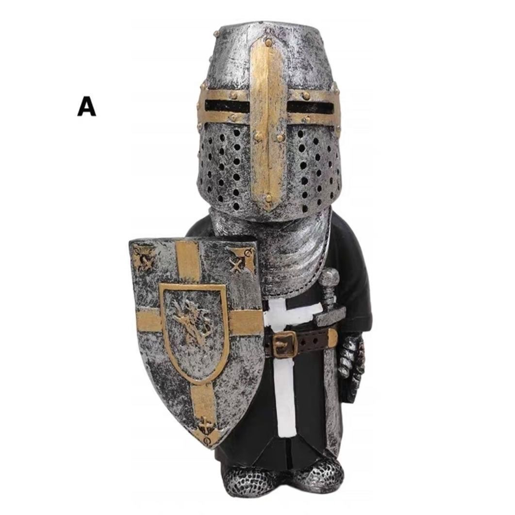 Quirky Small Doll High-End Niche European Style Knight Guard Figurine Vintage Desk Soldier_maomaolike.com