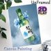 Korean Soju Themed Painting Poster, Soft Watercolor Style Soju Bottle With Blue Hibiscus Flowers Poster, Unique Korean Beverage Artwork Ideal For_maomaolike.com