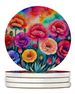 Colorful Carnations Large Sandstone Coasters Pack Of 4 Absorbent Round Coasters Decor Gifts For Men Or Women, 4 In, Multicolor_maomaolike.com