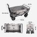 Collapsible Heavy Duty Beach Wagon Cart Outdoor Folding Utility Camping Garden Beach Cart With Universal Wheels Adjustable Handle Shopping_maomaolike.com