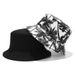 Hot Sale Unisex Reversible Double Sided Black Coconut Tree Printed Fisherman Caps Bucket Hats Men Women Outdoor Travel Visor_maomaolike.com