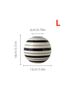 1pc Black And White Stripe Color Matching Ceramic Ball Vase Is Suitable For Small Fresh Style Design Scene Ornaments Flower Arrangement Vase_maomaolike.com