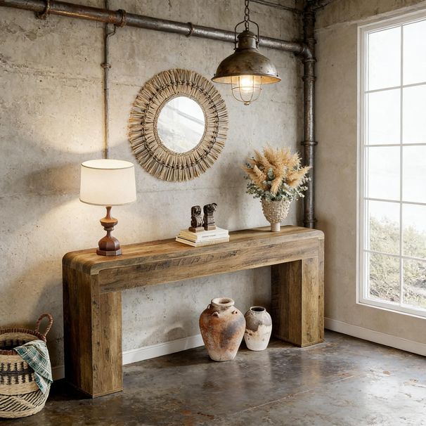 Console Table, Wooden Sofa Table Entryway Console Foyer Table_maomaolike.com