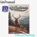 Wildlands Elk Wilderness Painting Poster, Vintage Scenic Snow-capped Mountain & Elk Herd Poster, Rustic Natural Decor Ideal For Living Room, Cabin And_maomaolike.com