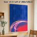 Abstract Light Streak Painting Poster, Vibrant Blue-Red Gradient With Glowing Curved Lines Poster, Stylish Modern Decor For Living Room, Office_maomaolike.com