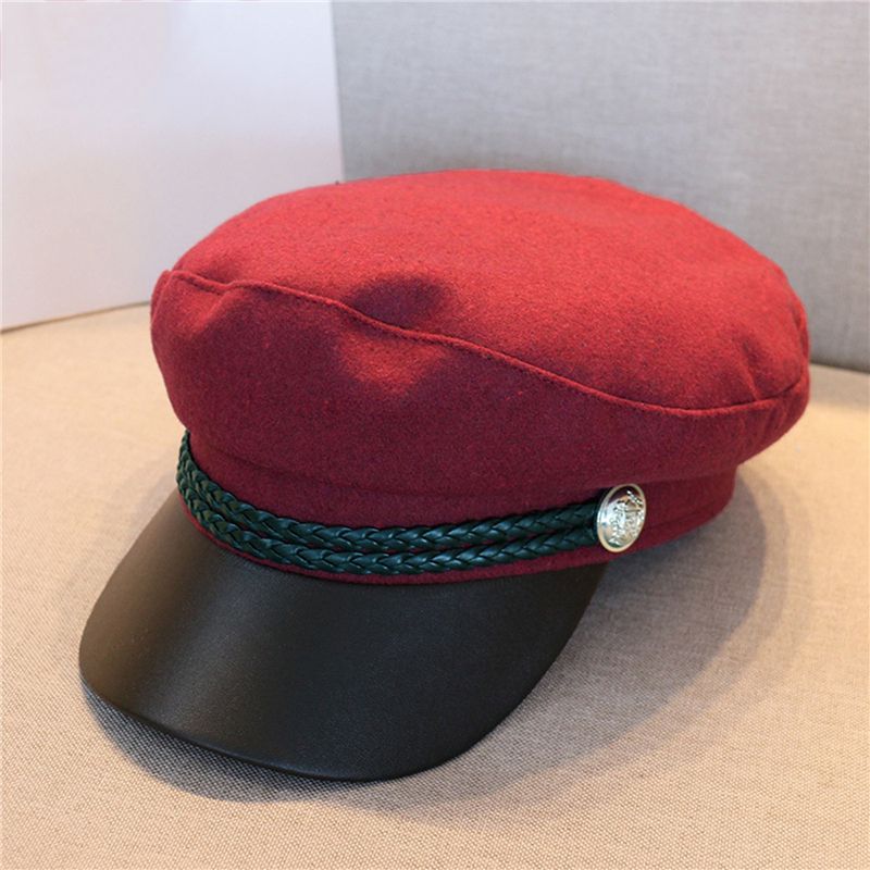 Hot Sale Fashion Military Spring Versatile Sailor Hats Black Ladies Beret Caps Flat Top Captain Cap Travel Cadet Octagonal Hat_maomaolike.com