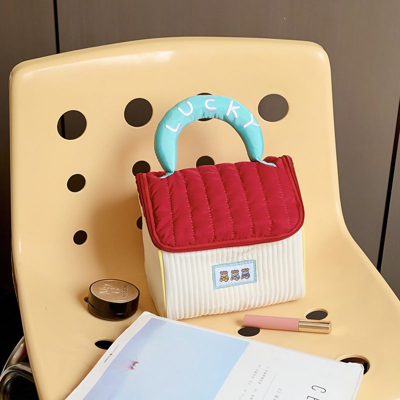 Cartoon Makeup Portable House Thickened Large Capacity Toiletry Soft Handheld Storage Bag_maomaolike.com