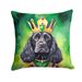 Cocker Spaniel King Of Mardi Gras Throw Pillow Machine Washable, Indoor Outdoor Decorative Pillow For Couch, Bed Or Patio, 18Hx18W_maomaolike.com