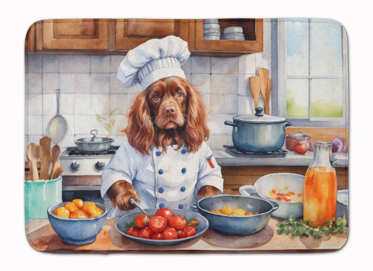 Sussex Spaniel The Chef Memory Foam Kitchen Mat Machine Washable Anti-Fatigue Mat Cushion Comfort Bath Mat Or Kitchen Rug_maomaolike.com