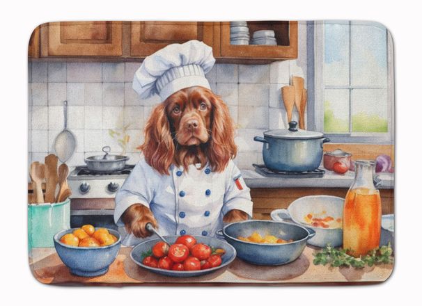Sussex Spaniel The Chef Memory Foam Kitchen Mat Machine Washable Anti-Fatigue Mat Cushion Comfort Bath Mat Or Kitchen Rug_maomaolike.com
