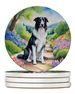 Borzoi Spring Path Large Sandstone Coasters Pack Of 4 Absorbent Round Coasters Decor Gifts For Men Or Women, 4 In, Multicolor_maomaolike.com