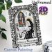 Julian Of Norwich Religious Painting Poster, Vintage Detailed Illustrated Scene With Nun, Cat & Stained Glass Poster, Serene Spiritual Artwork_maomaolike.com