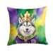 Alaskan Malamute King Of Mardi Gras Throw Pillow Machine Washable, Indoor Outdoor Decorative Pillow For Couch, Bed Or Patio, 18Hx18W_maomaolike.com