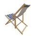 Populus Wood Folding Sling Chair With Dark Blue Stripe - Adjustable Chaise Lounge Chair_maomaolike.com