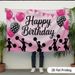 Cheerleading Happy Birthday Party Banner - 2D Flat Polyester Backdrop, Wall Hanging Photo Props, Party Decor_maomaolike.com