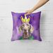 Weimaraner King Of Mardi Gras Throw Pillow Machine Washable, Indoor Outdoor Decorative Pillow For Couch, Bed Or Patio, 18Hx18W_maomaolike.com
