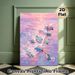 Sea Turtle Themed Painting Poster, Pastel Impasto Style Sunset Ocean Poster, Vibrant Textured Marine Art, Ideal For Bedroom, Living Room_maomaolike.com