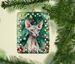 Donskoy Don Sphynx Cat By The Christmas Tree Porcelain Ornament Christmas Tree Hanging Decorations For Home Christmas Holiday, Rectangle, Gift, Multicolor_maomaolike.com
