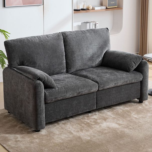 800LBS Down Filled Sofas, 60 Inch Minimalist Sofa, With Multiple Colors In The Living Room And Bedroom,GREY_maomaolike.com