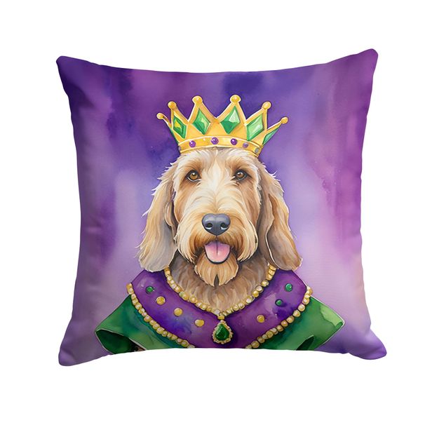 Otterhound King Of Mardi Gras Throw Pillow Machine Washable, Indoor Outdoor Decorative Pillow For Couch, Bed Or Patio, 18Hx18W_maomaolike.com